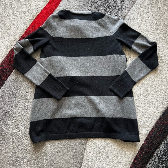 Theory Black and Gray Striped Cardigan - Picture 4 of 4